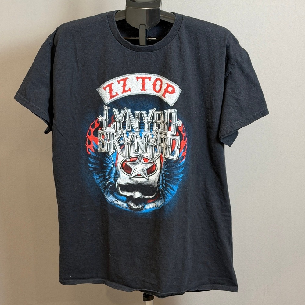 ZZ Top Lynyrd Skynyrd Shirt Mens XL 2022 Sharp Dressed Simple Man Tour Band Tee